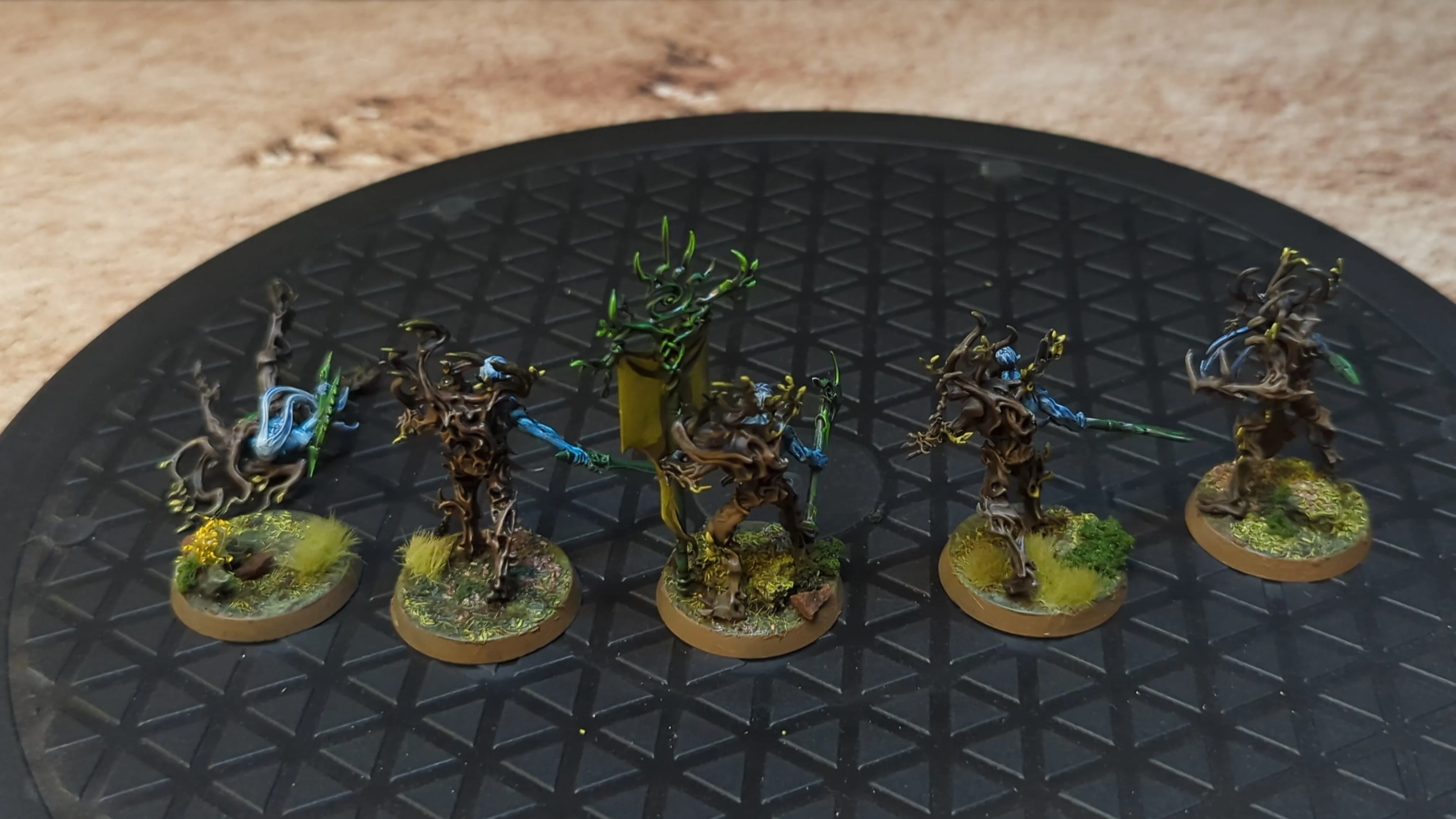 Age of Sigmar Sylvaneth Tree-Revenants x5 Painted - Image 2