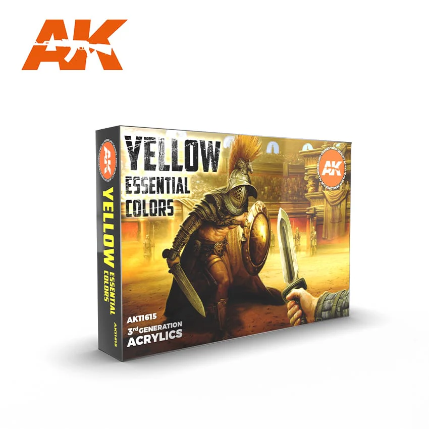 AK Interactive 3rd Gen Acrylics Paint set - Yellow Essential Colors
