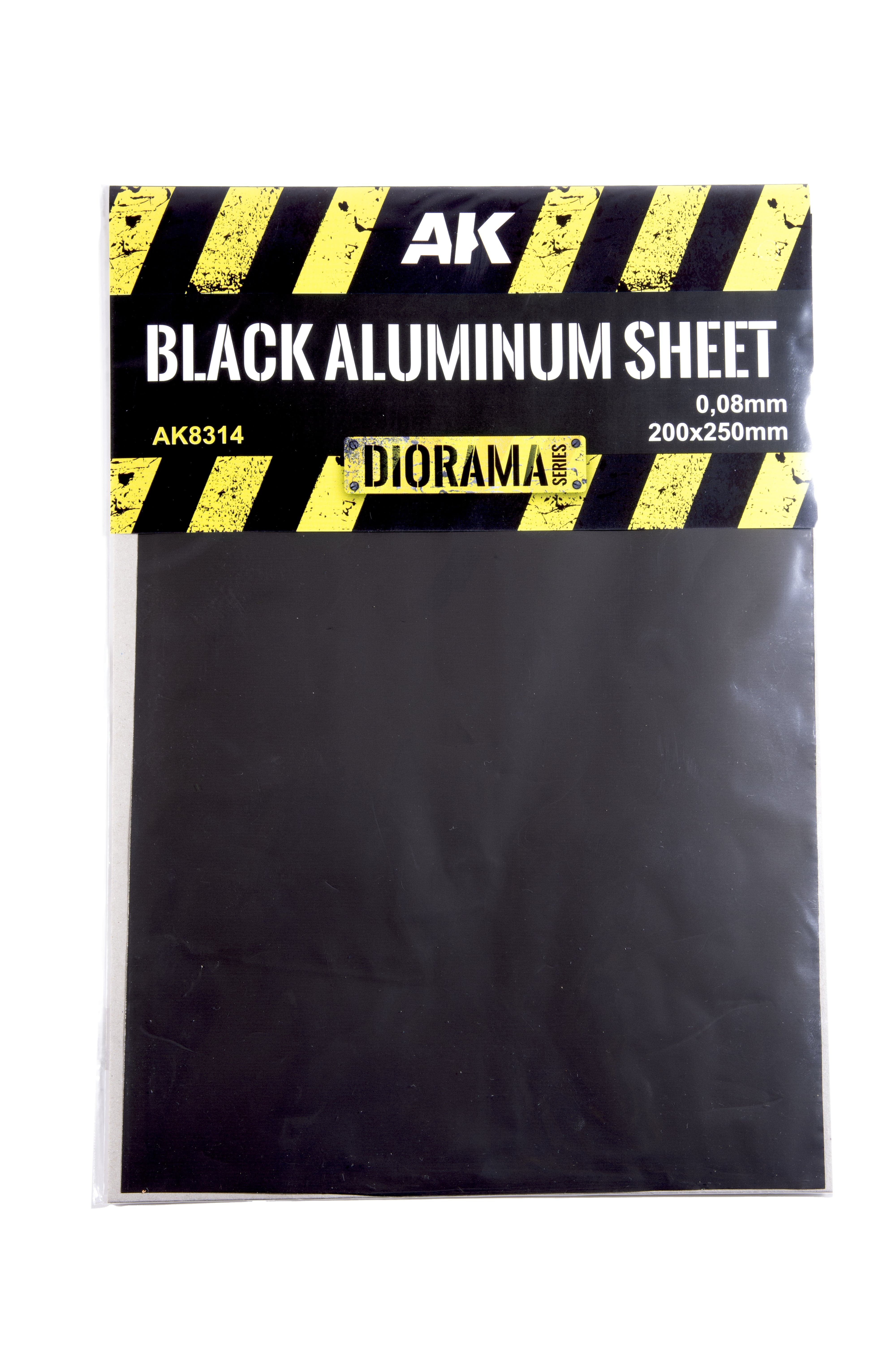 AK Interactive Black Aluminium Sheet 150UM (200x250mm)