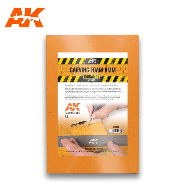 AK Interactive Carving Foam 8mm - A5 228 x 152 mm