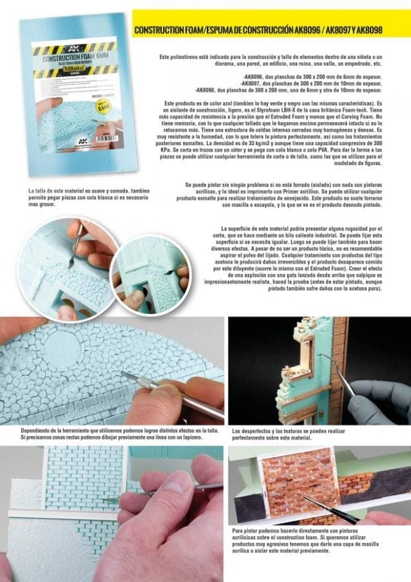 AK Interactive Construction Foam 6mm & 10mm - High Density Foam 195 X 295mm (2 sheets) - Image 4
