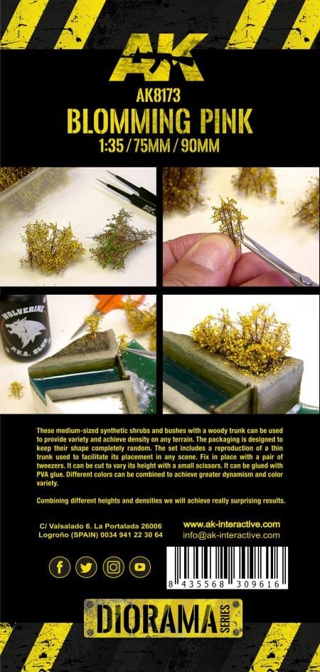 AK Interactive High Quality Blooming Pink Shrubberies 1/35 / 75mm / 90mm - Image 3