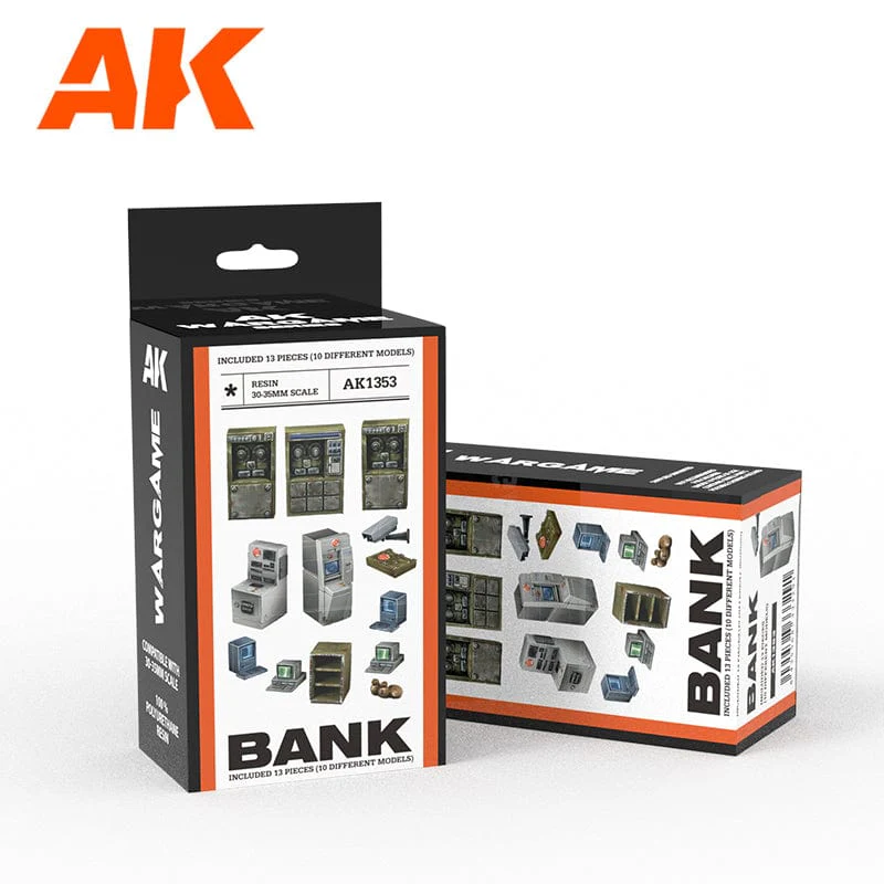 AK Interactive Wargame & Diorama Scenography Objects 30-35mm - Bank Scenography set