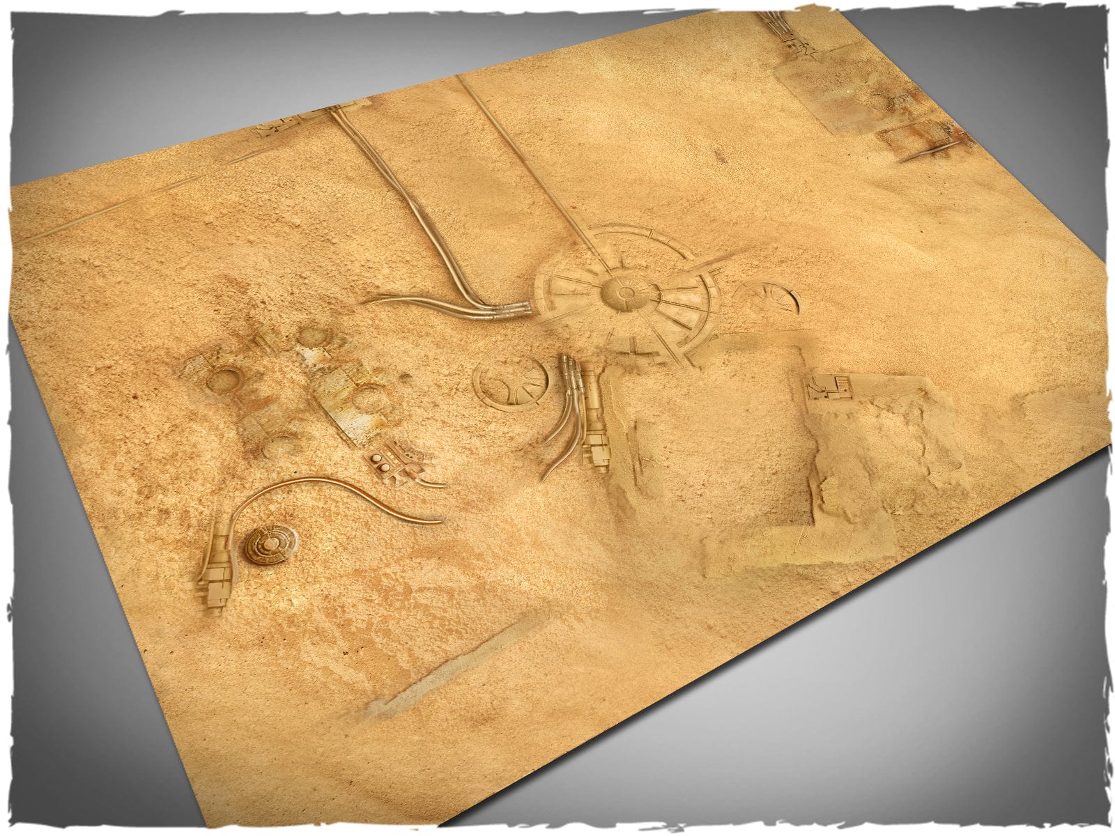 Deep-cut Studio Neoprene Gaming Mat - Kill Team / Warcry 22"x30" - Desert City