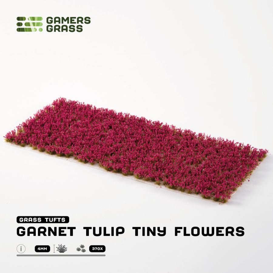 Gamer's Grass Tufts -  Garnet Tulip Tiny Flowers