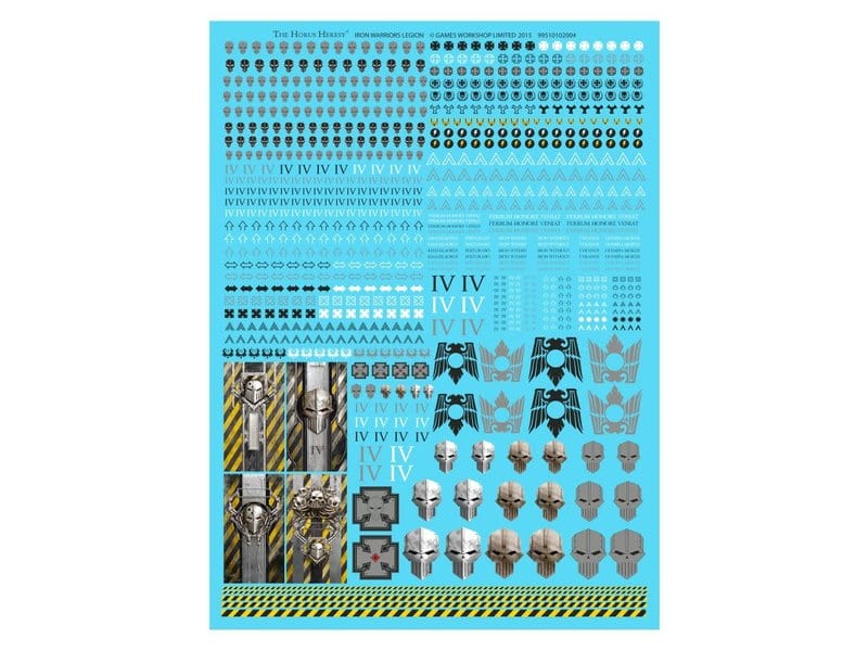 Horus Heresy Iron Warriors Legion Decals Transfer sheet
