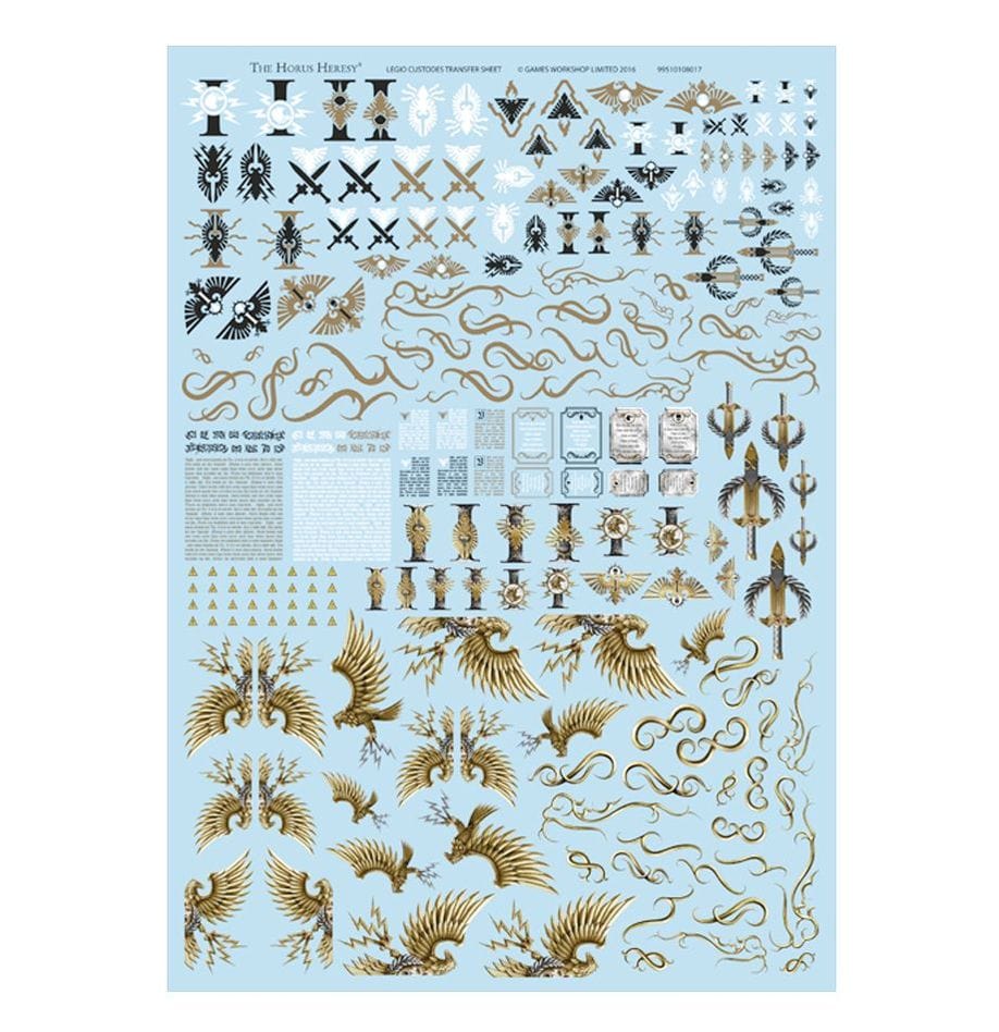 Horus Heresy Legio Custodes Decals Transfer sheet