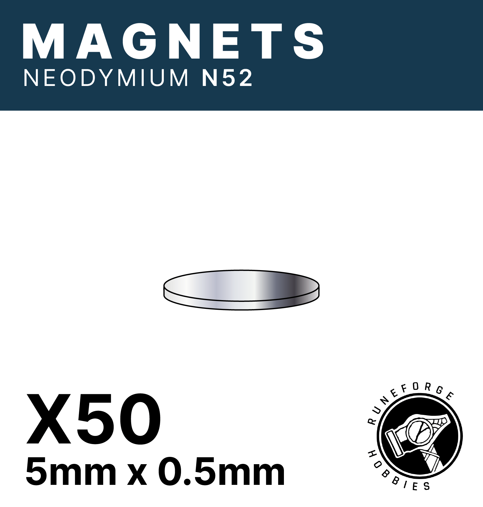 Runeforge Hobbies - N52 Magnets - 5*0.5mm x50
