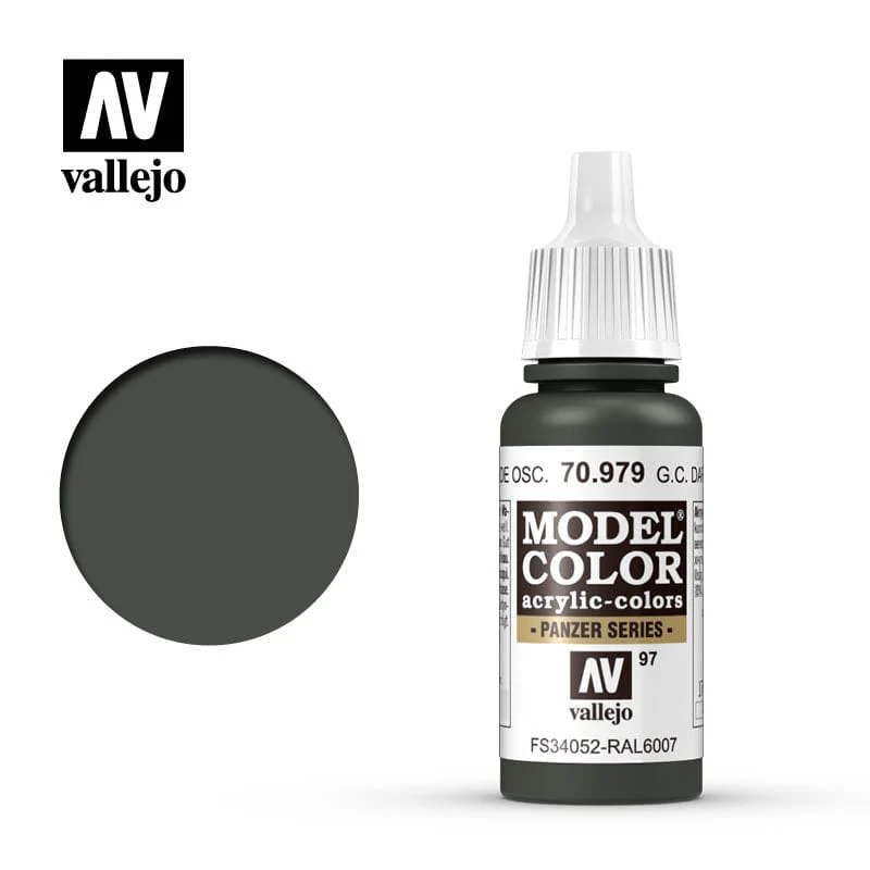 Vallejo Model Color Cam. Dark Green 17ml - (089) prev. German Camo. Dark Green