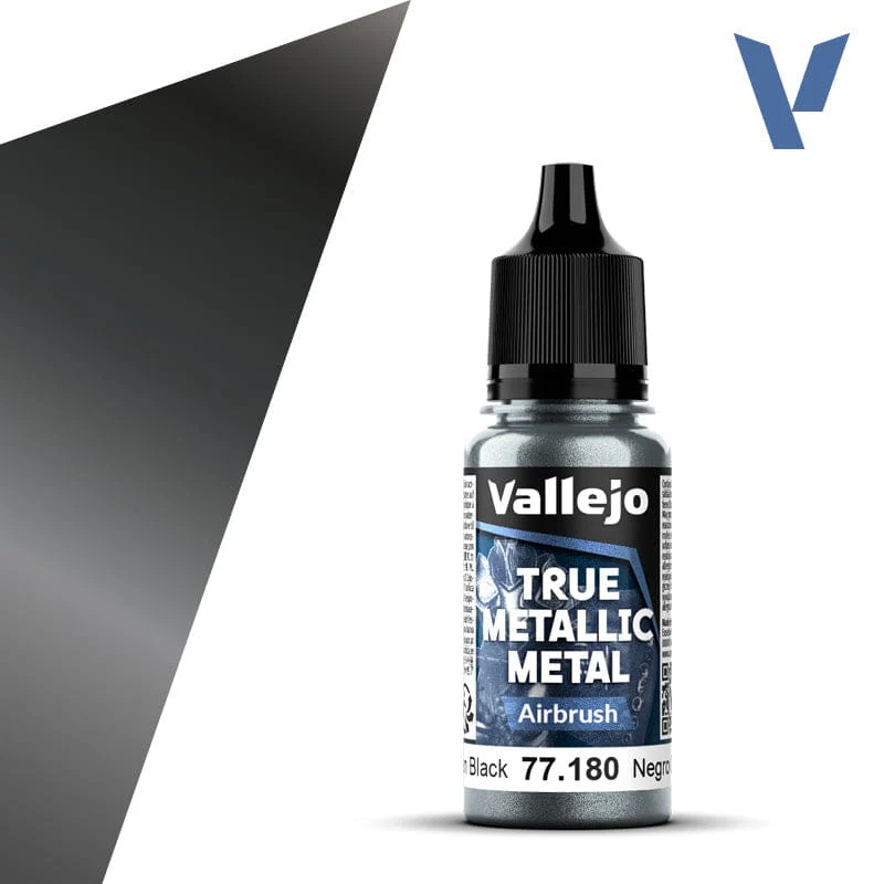 Vallejo True Metallic Metal 18ml - Airbrush Obsidian Black