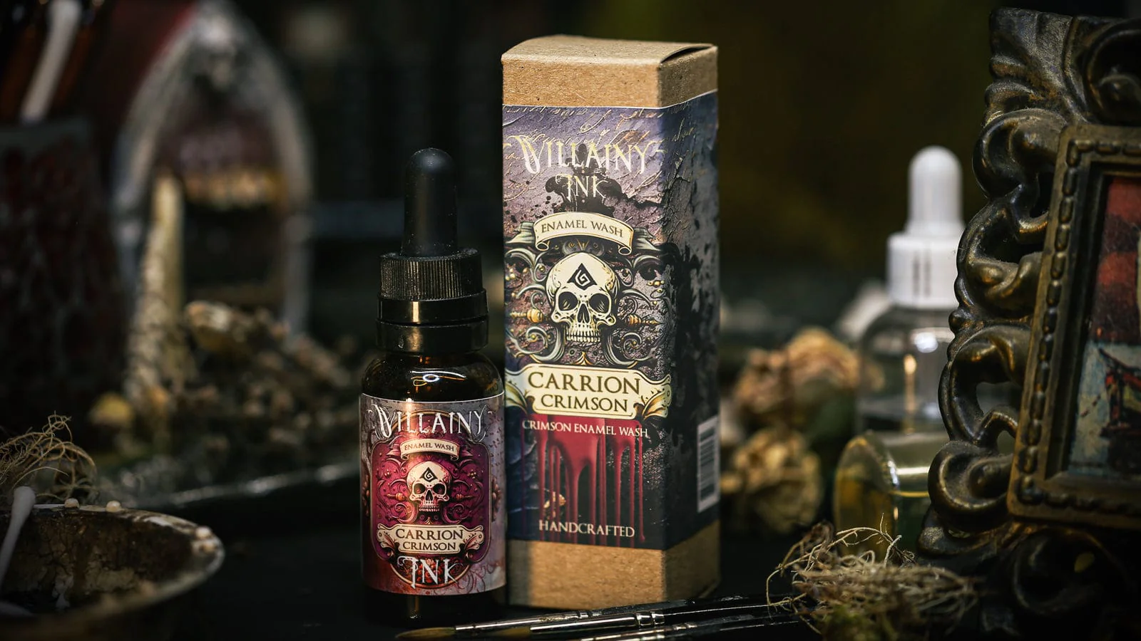 Villainy Inks Phase I - Handcrafted Enamel Washes 30ml - Carrion Crimson